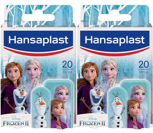 Hansaplast Kids FROZEN 2 Kinderpflaster (20 Strips), Wundpflaster mit Disney-Motiven zum Aufmuntern, schmerzlos zu entfernendes Pflaster Set (Packung mit 2)