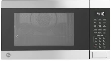 GE 4-in-1 Countertop Microwave Oven, 1.0 Cu Ft, 1050W Convection Microwave with Air Fry & Broil, Compact and Quiet, Stainless Steel, Ideal for Apartments, Dorms & Offices, GCST10A1WSS