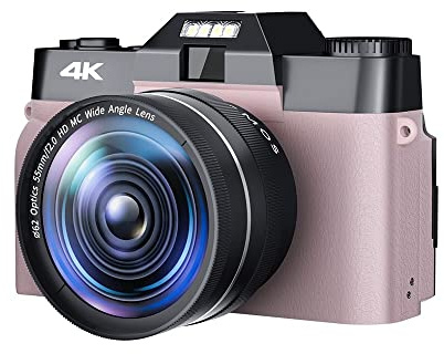 Digitalkamera, 48MP vintage digital fotokamera vidvinkelobjektiv fotografisk inspelare 4K kompakt videokamera Blogger Vlogging videokamera(No TF Card,With Wide 03)