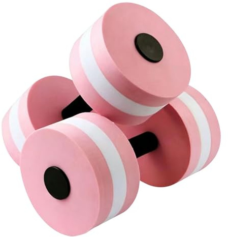 Jonuin Water Dumbbells, 2 Pack Aquatic Exercise Dumbbells, Eva Foam Fitness Weights for Water Aerobics, Floating Dumbbell for Weight Loss, Aquatic Exercise, Resistance Training (Pink)