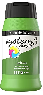 Daler-Rowney System3 Acrylic Paint, Plastic Pot, 16.91oz - 500 ml, Leaf Green