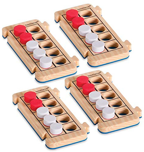 hand2mind Foam RekenRods Ten Frame Boards, Red and White Counters, Kindergarten Learning Games, Ten Frame Math Manipulatives, Counting Toys, Math Games (4 Ten Frames and 40 Math Counters)