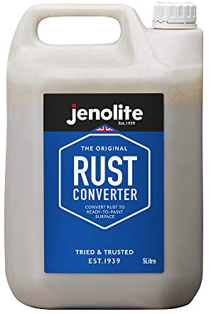 JENOLITE Convertisseur de Rouille Liquide | 5 Litres | Traitement Antirouille pour Métal | Convertisseur de rouille et apprêt | Idéal pour Voitures et autres Surfaces Métalliques