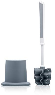 SAUBA LOOWY | Scopino WC senza setole, set Classicline grigio/grigio scuro
