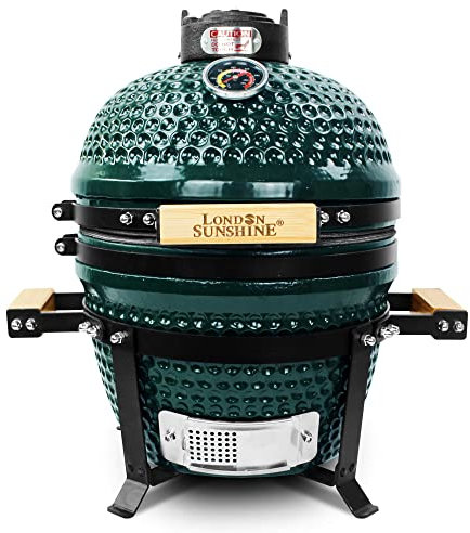 London Sunshine Ceramic Charcoal BBQ Kamado Griller - Portable Tabletop The Cadet Series Smoker