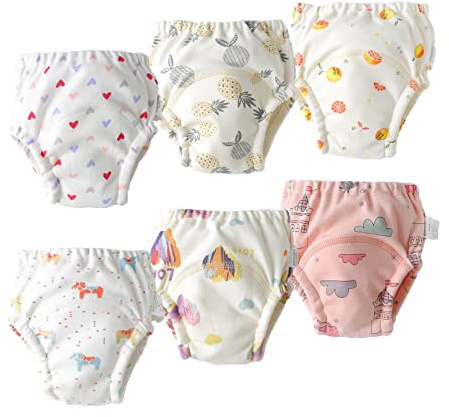 Hivia Töpfchen Trainingshose, 6 Stück Waschbare Trainingsunterhosen Kinder, Baby Töpfchen Trainingsunterwäsche für Mädchen 4-5 Jahre alt|110