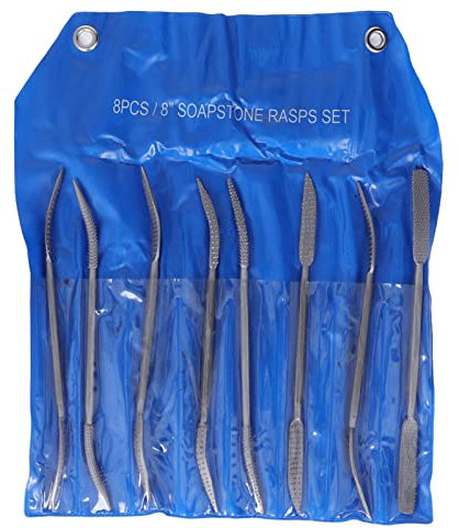 Juego de limas de madera de 8 piezas, juego de limas de escofina de doble punta, juego de limas de madera de doble cabeza de 8 pulgadas, raspador de pulido de acero de aleación, herramientas de mano g