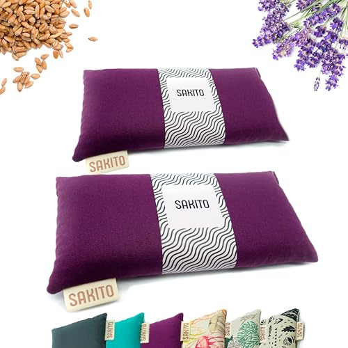 2 (uds) Saco Termico Microondas (25x12 cm) - Cojin Termico Natural para Dolores Menstruales - Uso Caliente o Frio - Gran Retencion de Calor - Muy Duradero, Tela de Primera Calidad - Aroma a Lavanda