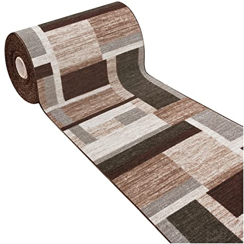 emmevi Tappeto Cucina Bordato Colori Accesi Passatoia Antiscivolo Lavabile Mod.FAKIRO DIS_38 57X190 MARRONE