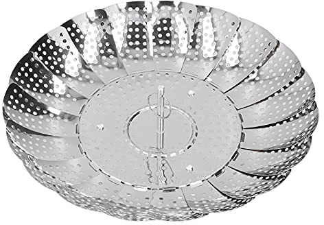 Cesta De Vapor De Acero Inoxidable, Inserto De Cocción Al Vapor Plegable De Verduras De 11 Pulgadas Para Cocer Alimentos Al Vapor, Rejilla De Vapor Extensible Retráctil Para Cocina Hogar