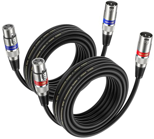 NUOSIYA XLR Kabel 5m 2 Pack, Mikrofon XLR Symmetrisch Audio Verlängerungskabel, 3-poligen Adapter XLR Stecker auf Buchse Kabel für Studio-Recorder, Mikrofon, Mixer, Lautsprechersystem