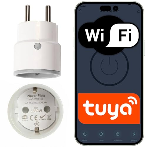 Sone Smart One WLAN Steckdose Tuya Smart Life mit Strommessung 3680W (16A, Schuko Typ F) – Smart Plug WiFi 2.4GHz ohne Hub, kompatibel mit Alexa & Google Home