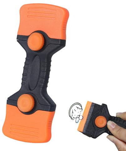 Grattoir pour le nettoyage, grattoir à verre, Grattoir de nettoyage à double bord, Outil de grattoir de nettoyage polyvalent, dissolvant d'autocollants pour fenêtre, table de cuisson, four, cuisinière
