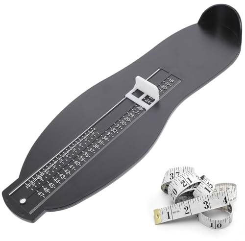 KOLZEMV 1 Piezas Medidor de Pies para Adultos y Niños, Dispositivos Medición Calzadotallas EU/UK, Pedímetro para Bebés y Niños, Dispositivo de Medición de Zapatos, con 1 Cintas Métricas