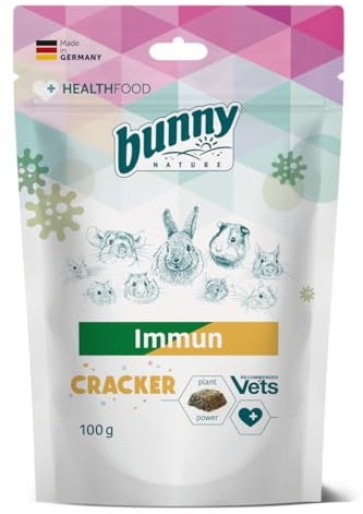 Bunny Cracker immunitario | 100 g | Mangime complementare per conigli nani e roditori | Supporto delle difese del corpo e del sistema immunitario | Con Echinacea