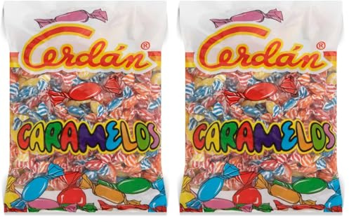 Caramelos Cerdán - Caramelos Ácidos de Sabores Variados | Caramelo Duro Sin Gluten ni Alérgenos | Bolsa de 225 Unidades - 750 g (Paquete de 2)