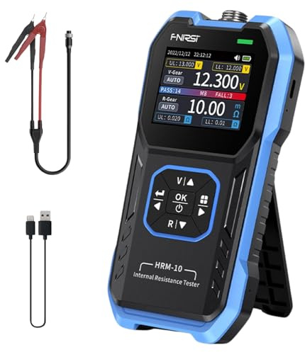 Jadeshay Probador de Resistencia Interna de Batería,0~200Ω/ CC 0~±100V Comprobador de Resistencia Interna de Baterías de Litio Digital Pantalla Voltaje Internal Resistance Tester con Pruba Cables