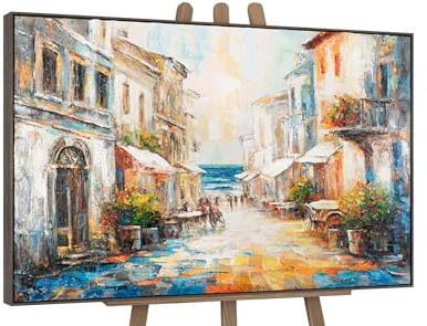 YS-Art Hermosas pinturas acrílicas coloridas sobre lienzo con marco colorido pintado a mano cuadro de pared sala de estar decoración moderna del hogar imágenes oficina arte real 120x80 cm