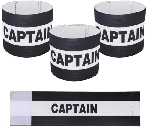 BOXOB 3pcs Captain Armbands Soccer, Adjustable Leader Football Arm Bands Breathable Soccer Captain Armband Sport Accessory for Football Rugby Basketball for Youth and Adults (Black)