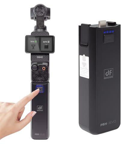 Osmo Pocket 3 Empuñadura de Batería 5000mAh, Battery Grip con Carga Bidireccional Type-C, Indicador de Energía, Soporte para Transmisión en Vivo, Rosca 1/4, Accesorio Pocket 3