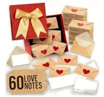 60pcs DIY Love Notes Box, Mini Blank Cards & Envelopes for Him Her, Valentine's Day Love Card with Red Heart Stickers, Blank Note Cards And Envelopes Set for Wife Husband Girlfriend Boyfriend
