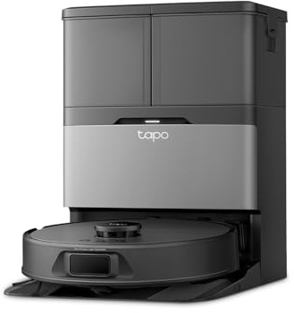 Tapo Aspirateur Robot Laveur 15000 Pa,Station Omni Auto-nettoyante RV50 Pro | Navigation LiDAR double laser, Lavage 60 °C & séchage air chaud, Idéal grande maison/tapis/poils d'animaux