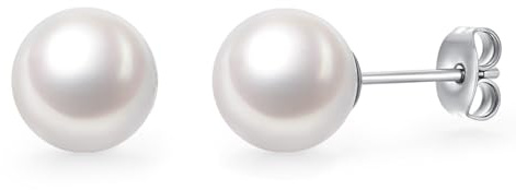 STJARNA Austrian Crystal Pearl F136 Titanium Earrings 8mm Pearl for Women