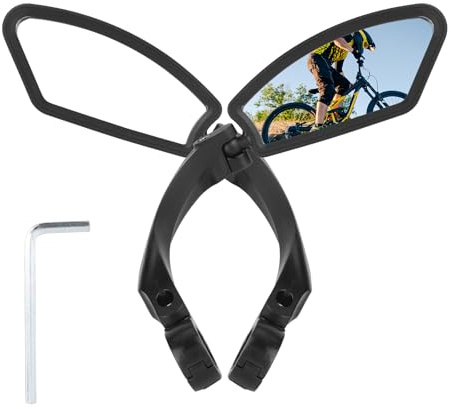 Penitue Bike Mirror, Adjustable Universal Bicycle Rear View Mirrors Handlebars with 360 Degree Rotation Includes Hex Wrench for Most Bicycles (Black)