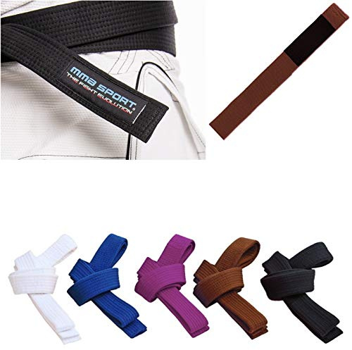 Cintura BJJ Belt Jiu Jitsu Kimono - gi 100% Cotton 6 mm Colori Vari (A4 / 310 cm, Marrone)