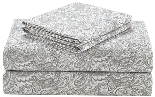 Comfort Spaces 100% Cotton Percale Sheets Queen Size 4 Piece, Paisley Multi