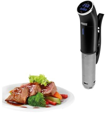 Princess Sous-Vide Stick - Präzisionskocher mit digitalem Display, IPX7 wasserfest, 25-95°C Temperatur, 1m Kabelzuleitung, Fertig-Signal, 1200 Watt, 267003, 01.267003.01.001, Schwarz