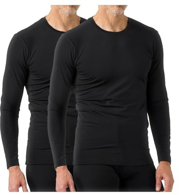 LAPASA Camiseta Termica Hombre Manga Larga Cuello Redondo Ropa Interior de Invierno Top Thermal Ligero/Cálido/Extra Cálido M09/M26/M55