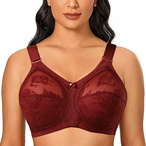 Ayigedu Ladies Plus Size Bra Minimiser Full Coverage Firm Hold Non Padded No Wired 48E