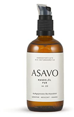 Mandelöl Massageöl, pur, kaltgepresst & bio, Körperöl für Kosmetik zur Hautpflege & Babypflege, mit Pumpspender, 100 ml