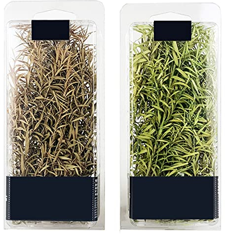 Cayway Paquete de 2 mechones de césped estático, 2 Modelos de Colores, Hierba Artificial ferroviaria, Grupos de vegetación de arbustos Largos para Bricolaje, Arquitectura, construcción