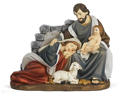 PABEN Statua Presepe Gruppo Natività Madonna Sdraiata in Resina Articoli Religiosi (8.8 cm)