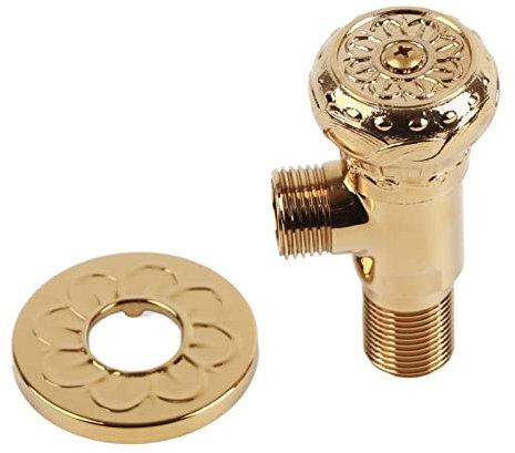 Valvola di arresto ad angolo, valvole di arresto ad angolo dorate Tappi per rubinetti caldi e freddi Kit di riparazione dello stelo della valvola di arresto dell'acqua