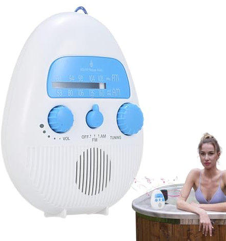 Nybhyjka Radio De Bolsillo Am FM,Radio De Ducha Am FM Portátil,Radio Personal Impermeable Radios de Bolsillo Ajustables - Diseño de Perilla de Altavoz Incorporado Receptor FM y Am Sonido Claro para