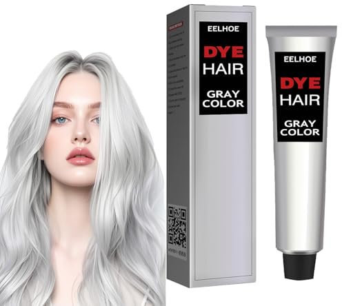SNONESIY Graue Haarfarbe Silbergrau - Nährende Pflege für gesunde Haare - Semi-Permanent - Universell für alle Haartypen