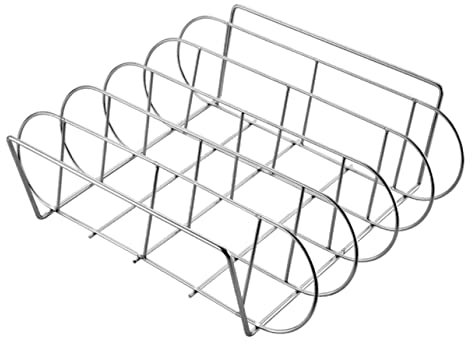 Mikikit Stainless Steel Rib Grilling Shelf for Ribs and Roasts Picnic
