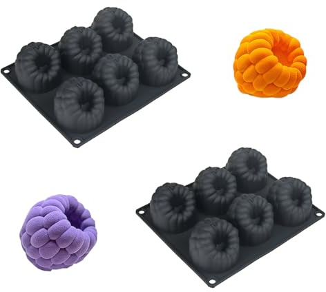 HanQZen Set di stampi da forno in silicone 3D, fragola e lampone, flessibili per torte, brownies, gelatina, gelati e dolci (motivo frutta) (motivo frutta) 2 (nero))