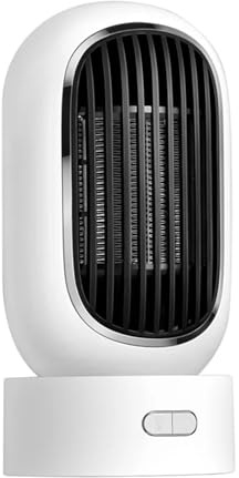 Vintervärmare Elvärmare Fläkt PTC Keramisk Uppvärmning 90 Auto Roterande Luftvärmningsmaskin Avstängd 2 Kugghjul For Hemrum Kontor LäTt Att AnväNda(White)
