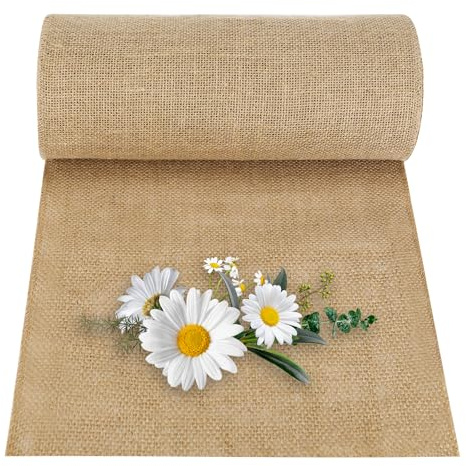Mantel de Yute de 10 Metros, Mantel de Yute Natural de 30 cm, Decorativo de Mesa, se Puede Cortar a voluntad, Adecuado para decoración de Bodas, Fiestas y cumpleaños