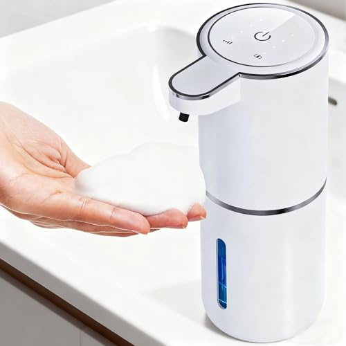 Dispensador de jabón automático, Montaje en Pared, 380ml sin Contacto, dispensador de jabón automático con Sensor, Recargable por USB, dispensador de jabón para baño, Cocina