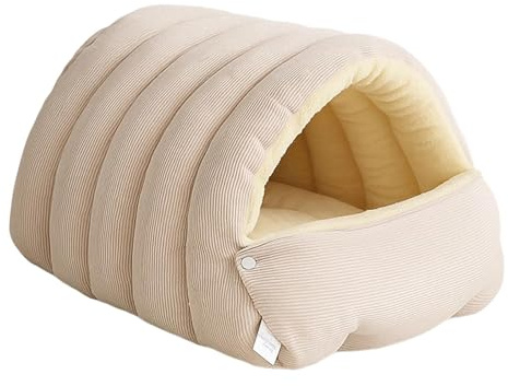 Dualoai Cuccia per Gatti, Cuccia per Animali Domestici, Rifugio, Posto Dove Dormire per Gatti, Nido Morbido per Conigli E Criceti, Forniture per Animali Domes, Bianco S
