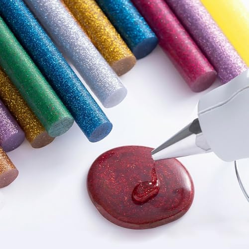 Lot de 50 colle chaude colorée pour travaux manuels, 7 x 100 mm, collage rapide pour bois, plastique et autres matériaux