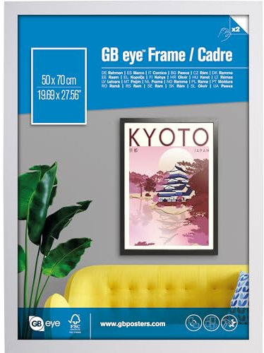 GB eye LTD FMZ4A1WH - Cornice per poster in MDF, Bianco, 50 x 70 cm