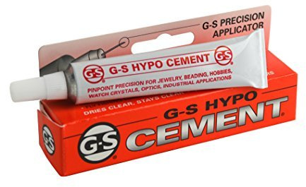 Jewelers G-S Hypo klar cement 9 ml med precisionsapplikator för pärlfynd klocka kristaller plast glas metall keramiska hantverk av PMC Supplies LLC