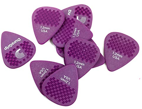 D'Addario DuraGrip Guitar Picks with Grip for Acoustic, Electric and Bass Guitars, Heavy - 10 Pack