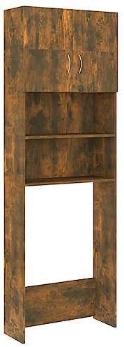 vidaXL Waschmaschinenschrank, Regal über Waschmaschine, Waschmaschinenregal mit viel Stauraum, Badezimmerschrank Badschrank Badmöbel, Räuchereiche